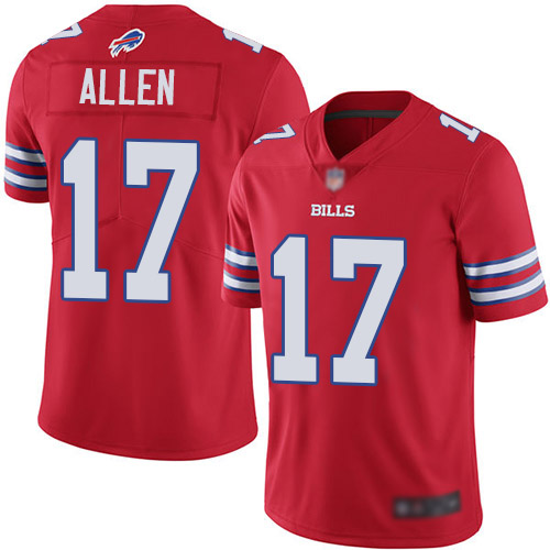 Men Buffalo Bills 17 Josh Allen Limited Red Rush Vapor Untouchable NFL Jersey